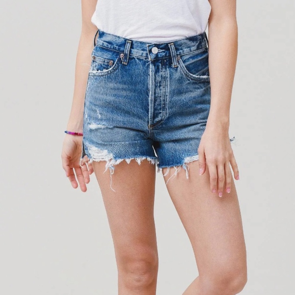 AGOLDE Dee Short Vintage High Rise Organic Cotton Denim Jean Shorts - Picture 13 of 16